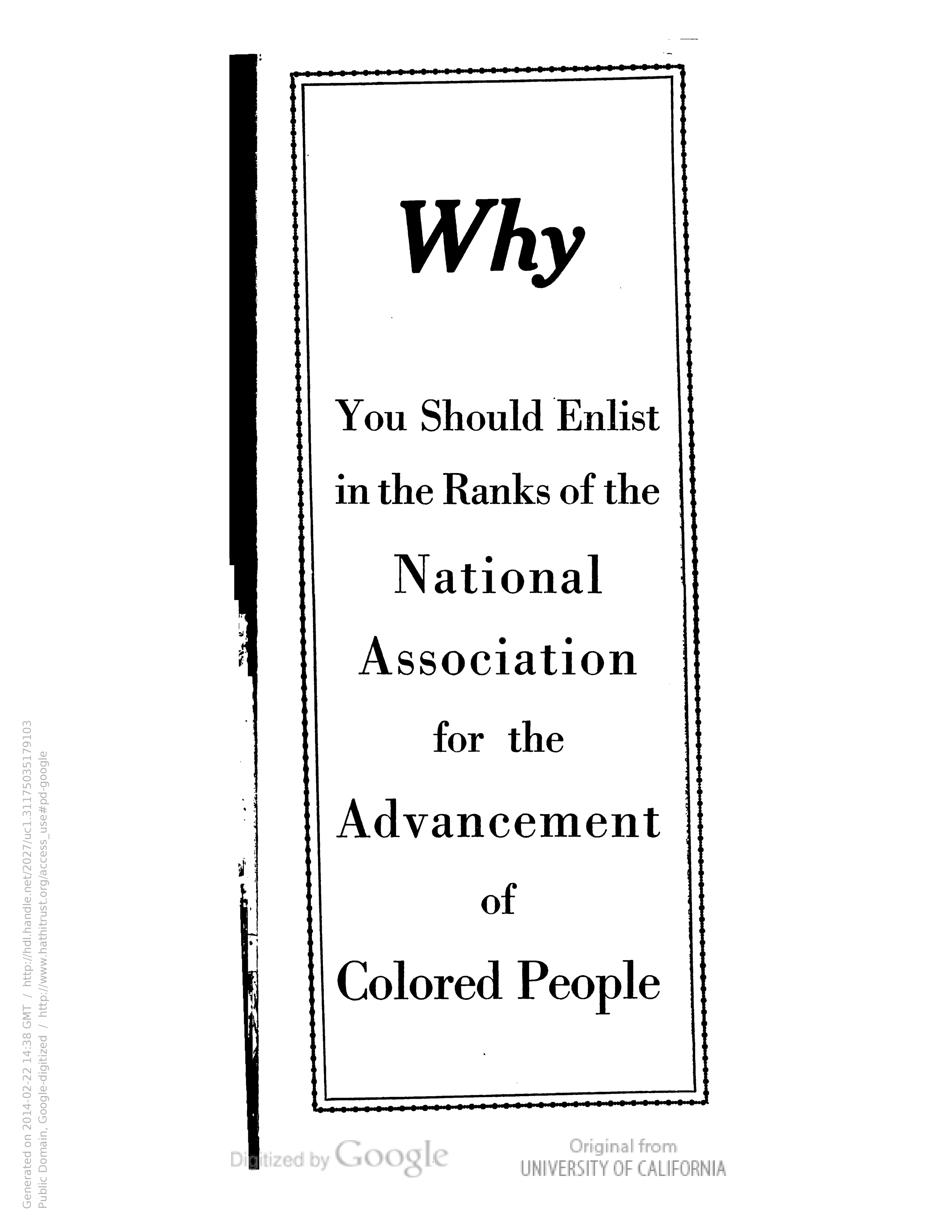 NAACP pamphlet page 1